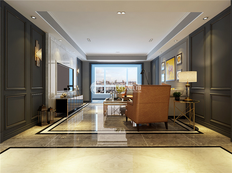 客廳嵌入式筒燈設(shè)計裝修效果圖