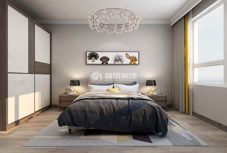 臥室淺色地板裝修設(shè)計效果圖