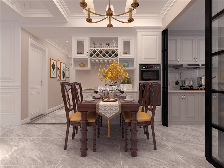 城建萬科翡翠書院127㎡餐廳裝修效果圖