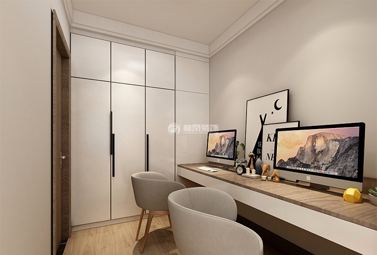 北歐風(fēng)格書(shū)房燈光搭配裝修效果圖