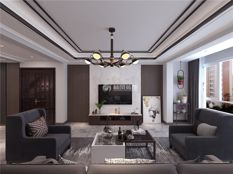 現(xiàn)代風(fēng)格電視背景墻隱形門(mén)設(shè)計(jì)裝修效果圖