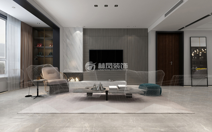 現(xiàn)代風(fēng)格客廳隱形門(mén)設(shè)計(jì)裝修效果圖