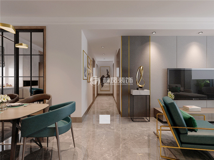 現(xiàn)代輕奢風(fēng)格過廊掛畫設(shè)計裝修效果圖