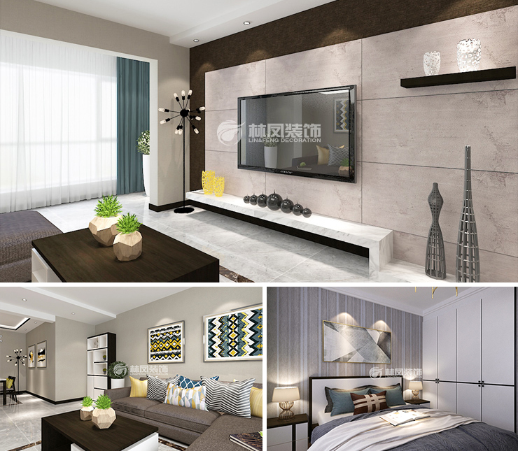 步陽(yáng)江南壹號(hào)130平現(xiàn)代風(fēng)格裝修效果圖