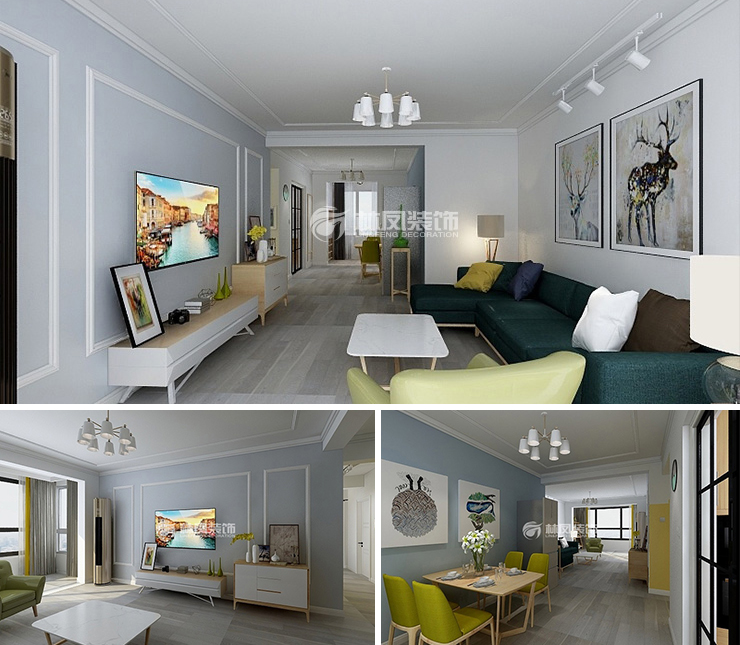 步陽(yáng)江南壹號(hào)129平北歐風(fēng)格裝修效果圖