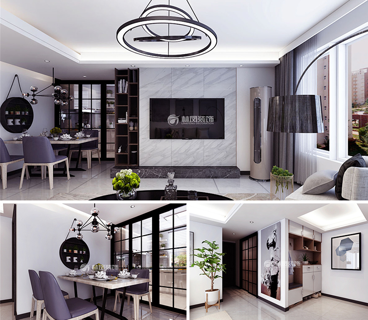 澳海南樾府94平現(xiàn)代簡(jiǎn)約風(fēng)格裝修效果圖