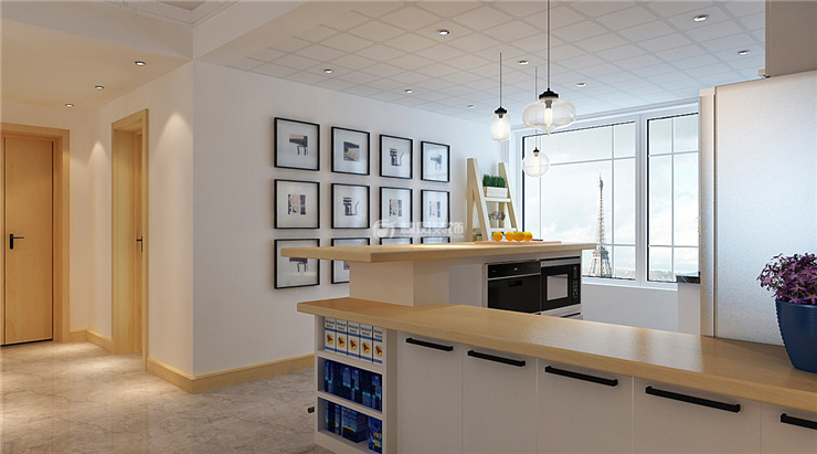 北歐風格餐廳吧臺設計裝修效果圖