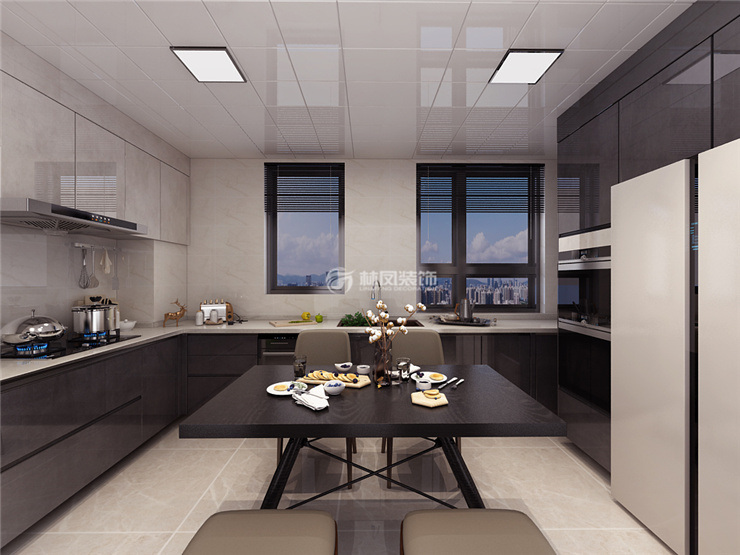 現(xiàn)代風格開放式廚房設計裝修效果圖