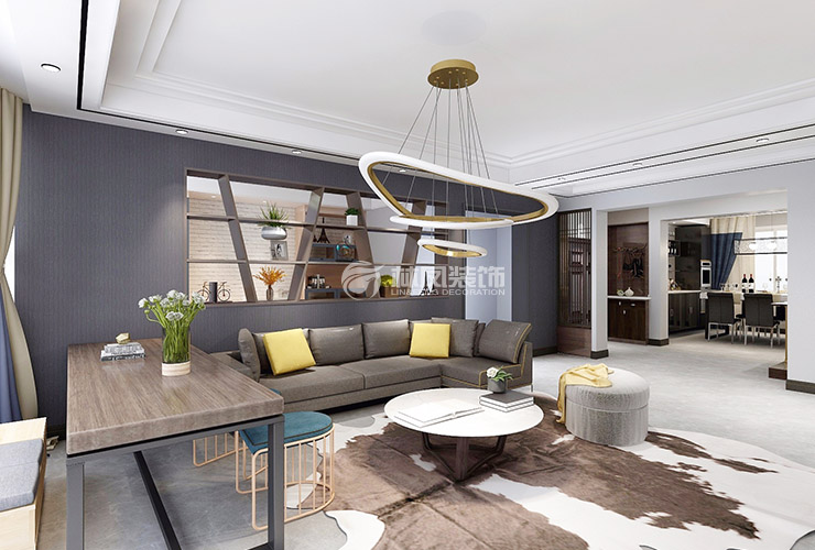 輕奢風格沙發(fā)背景墻設計裝修效果圖