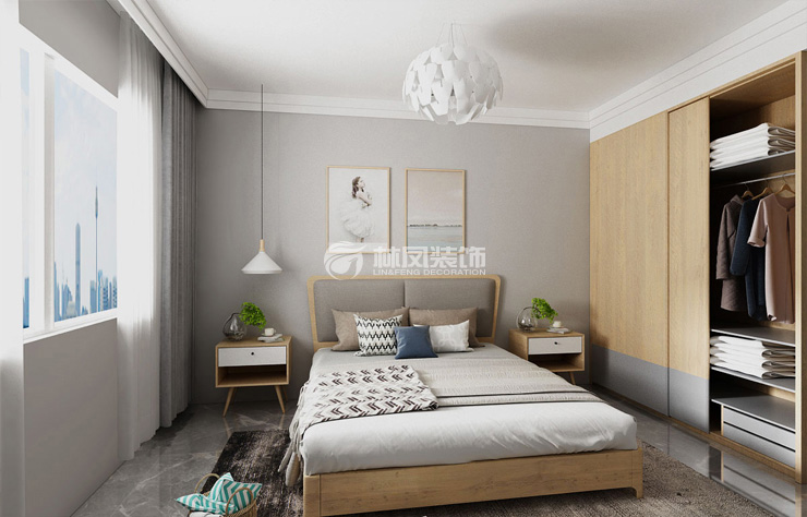 北歐風(fēng)格推拉門設(shè)計衣柜裝修效果圖