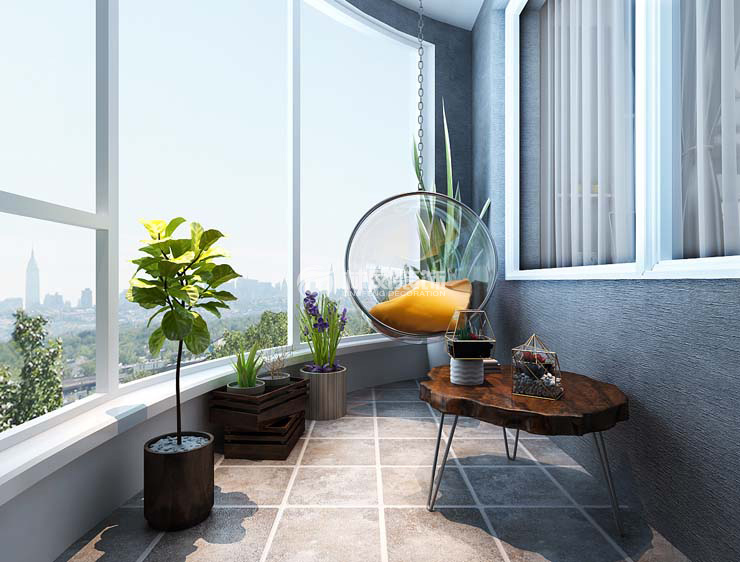 現(xiàn)代風(fēng)格陽臺裝修效果圖