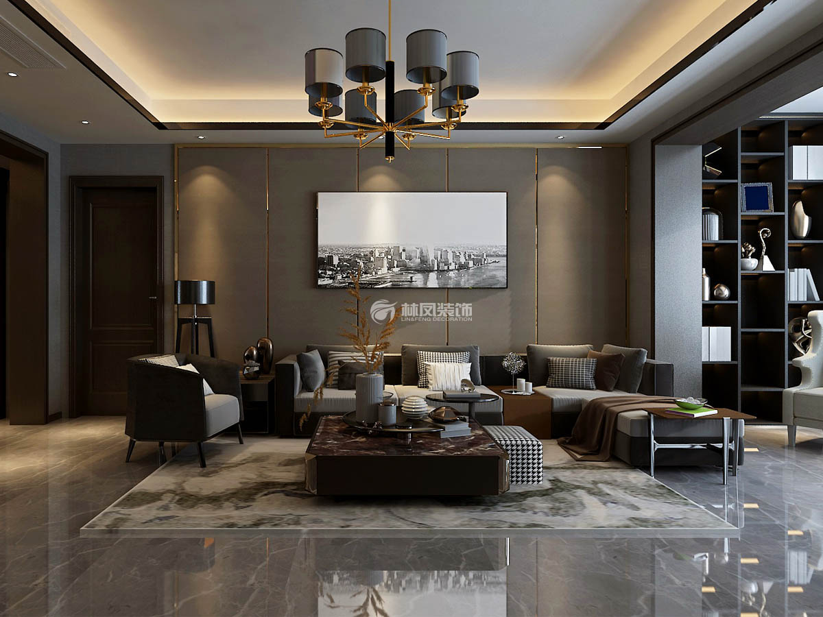 美式風格局部吊頂裝修效果圖