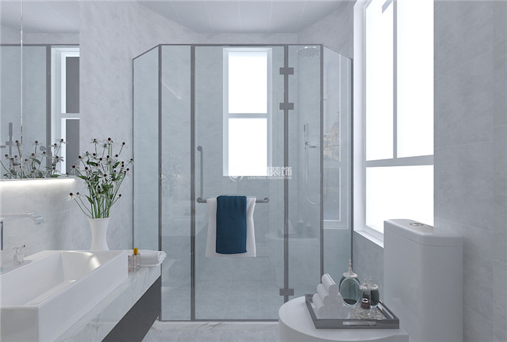衛(wèi)生間玻璃隔斷干濕分離設(shè)計(jì)裝修效果圖