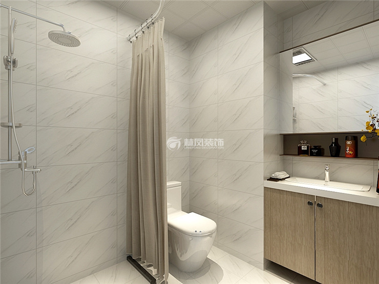 衛(wèi)生間浴簾干濕分離設(shè)計(jì)裝修效果圖